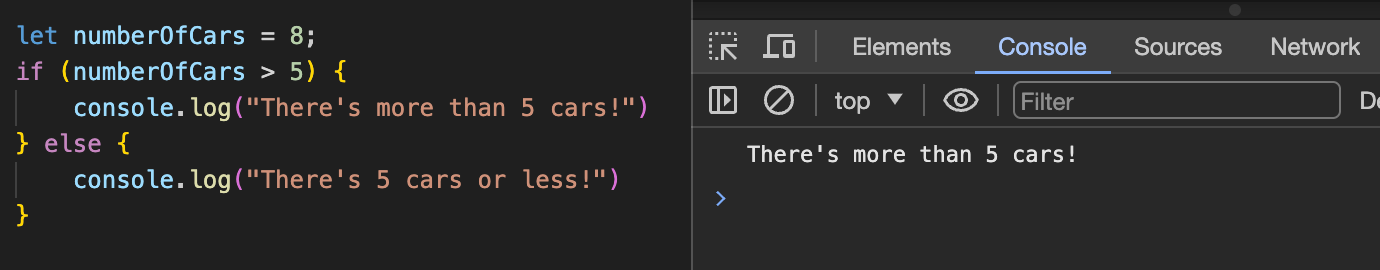 code block showing if else statements